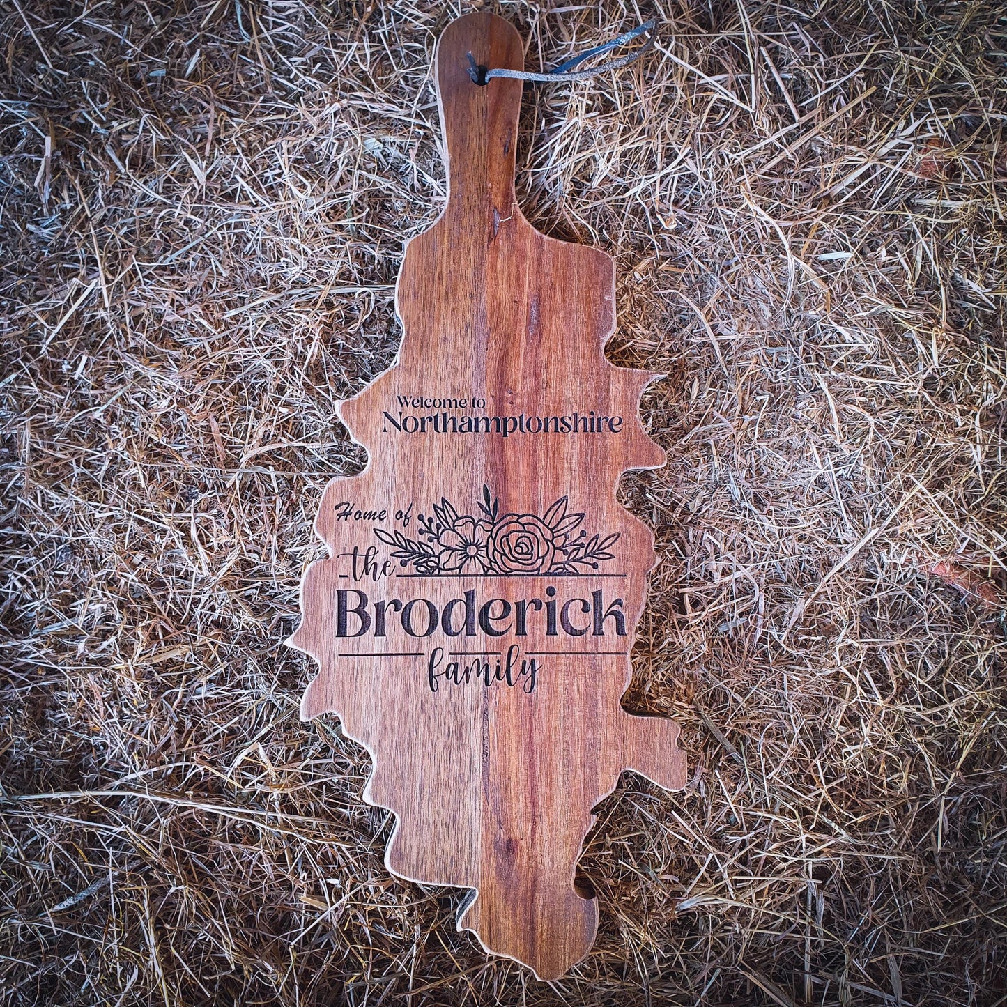 Personalised County Serving Board | In the shape of your home County  Acacia Engraved Home Décor | Housewarming Gift UK
