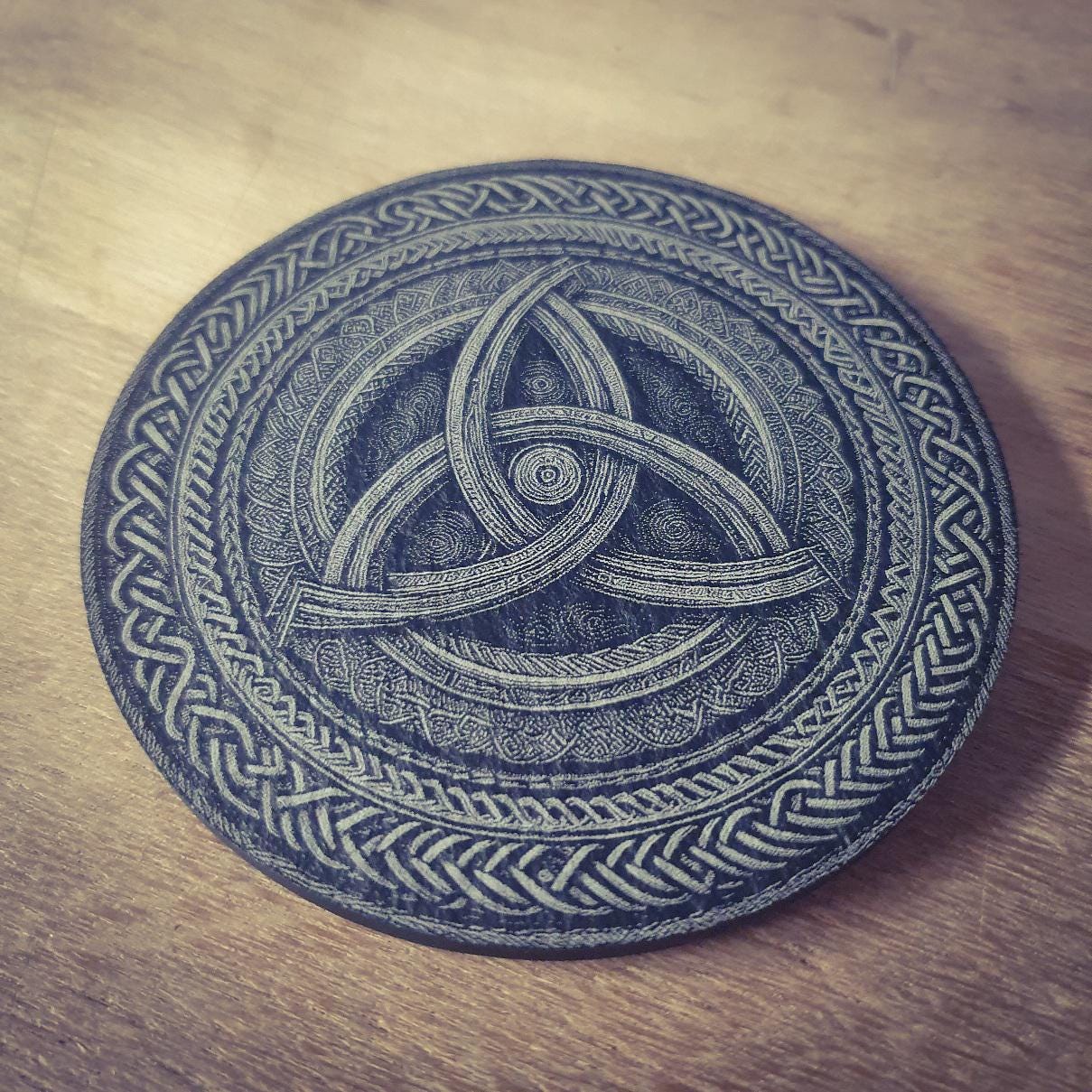 Viking Mythology Coasters – Fenrir, Tree of Life, Huginn and Muninn, Sköll & Hati, Triskelion, Triquetra | Laser Engraved Slate