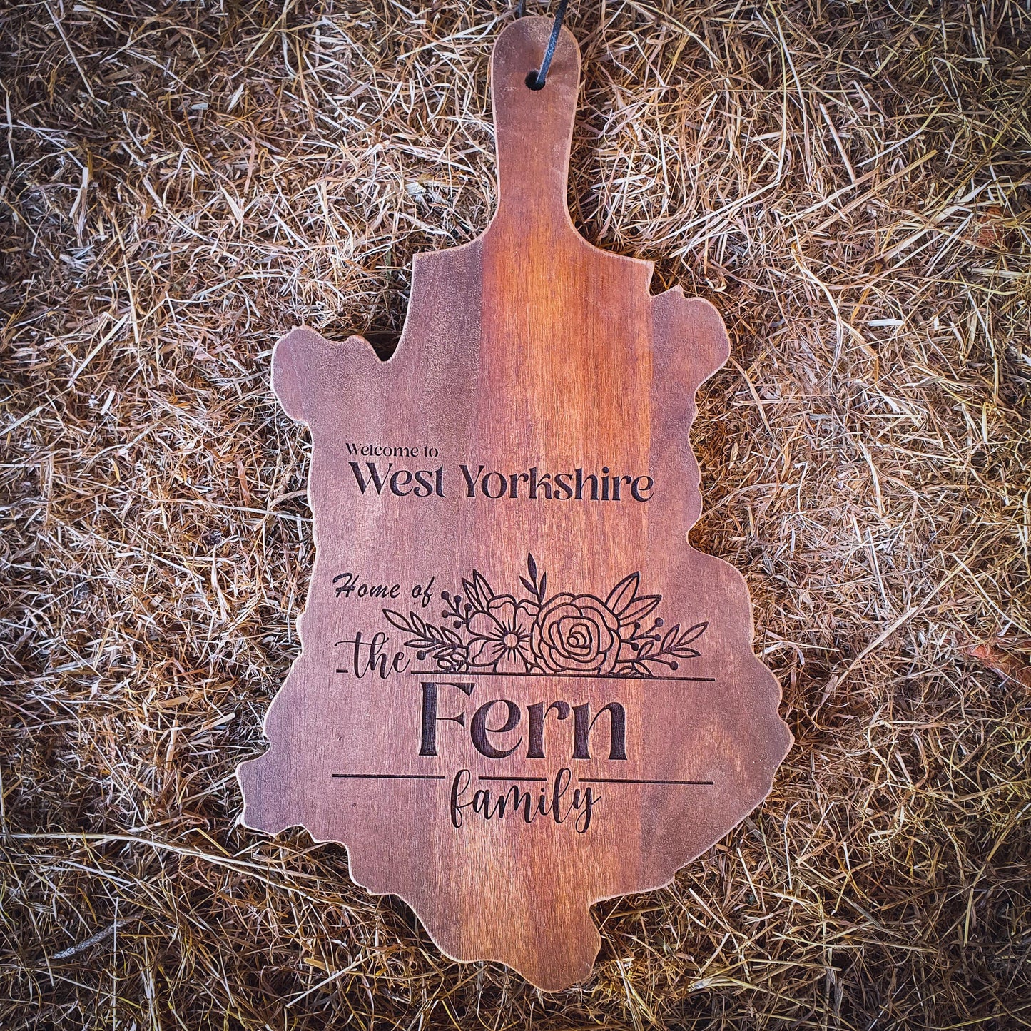 Personalised County Serving Board | In the shape of your home County  Acacia Engraved Home Décor | Housewarming Gift UK