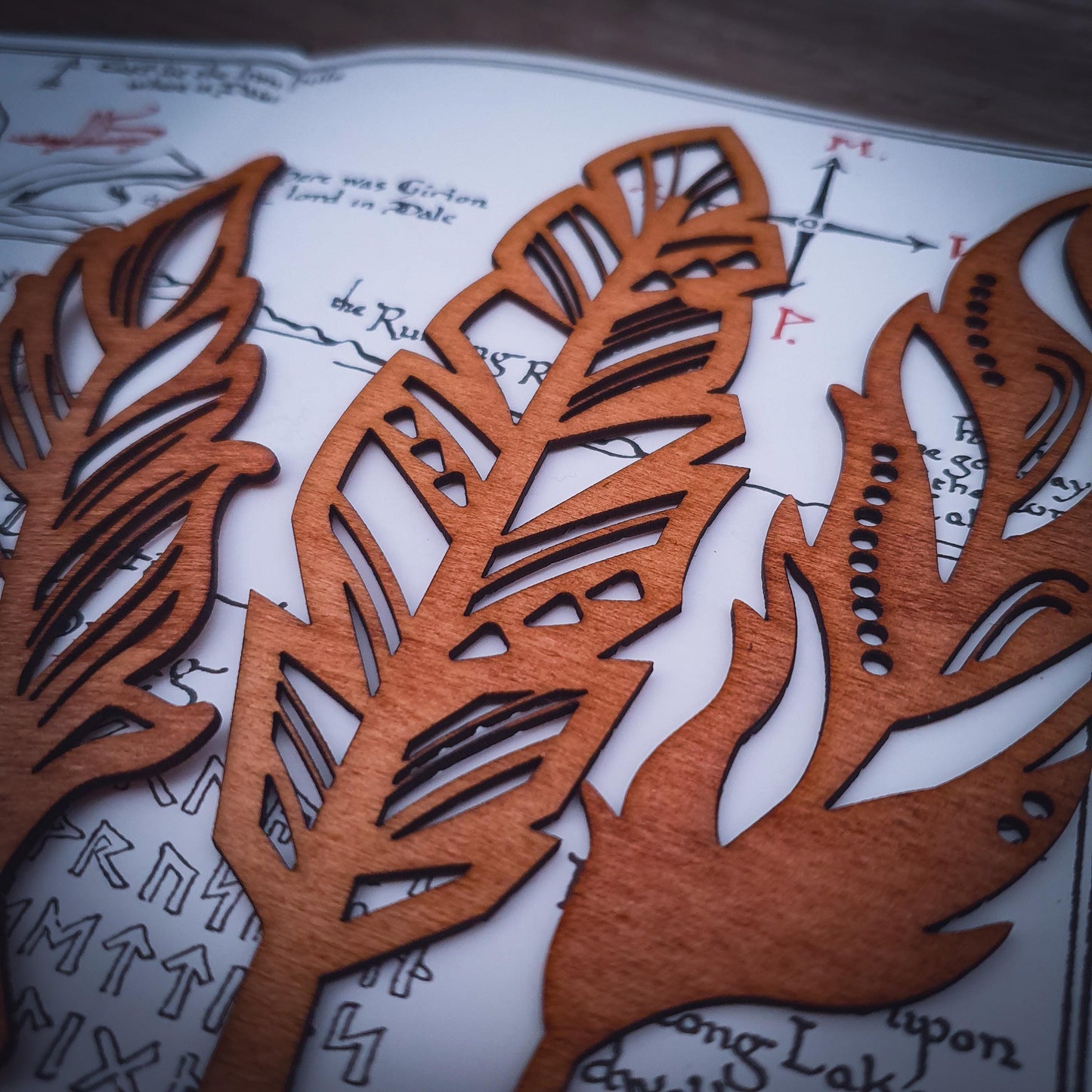 Set of 3 Feather Bookmarks – Laser Cut Wooden Bookmark Gift Set | Nature-Inspired Reading Gift