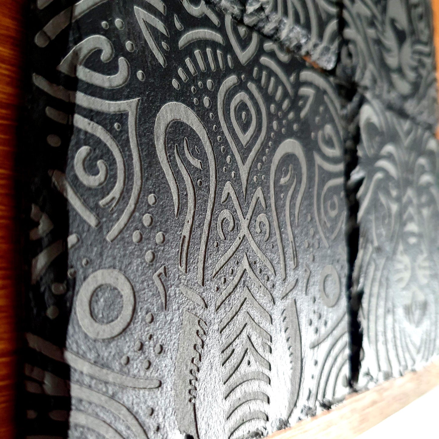 Safari coasters, laser engraved | Deep Engraved Tribal Animal Designs